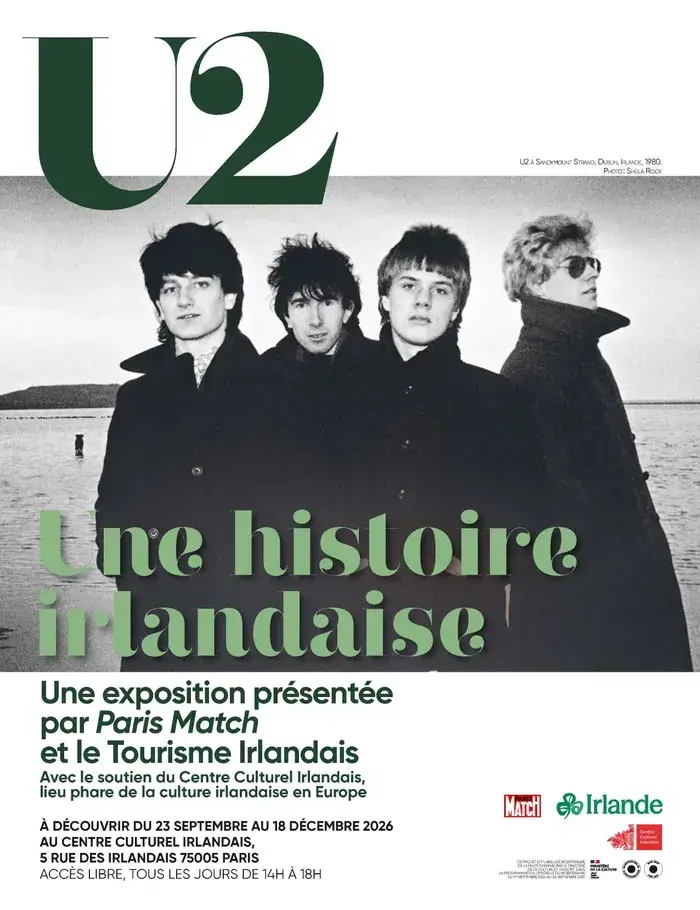« U2, une histoire irlandaise » une exposition Paris Match pour le Tourisme Irlandais, Centre Culturel Irlandais, Paris
